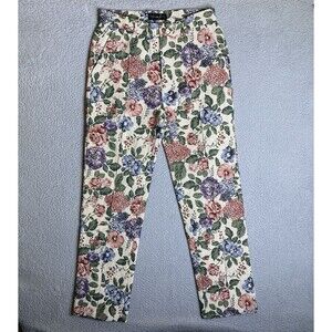 Teddy Fresh Tapestry Pants Men 30x30 (Fits 32x30) Beige Pink Floral Hipster NWOT